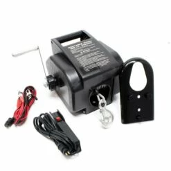 WILTEC Treuil électrique 12 Volts Traction Jusqu’à 2267 Kg Treuil à Câble Manivelle Outil Bateau Remorque