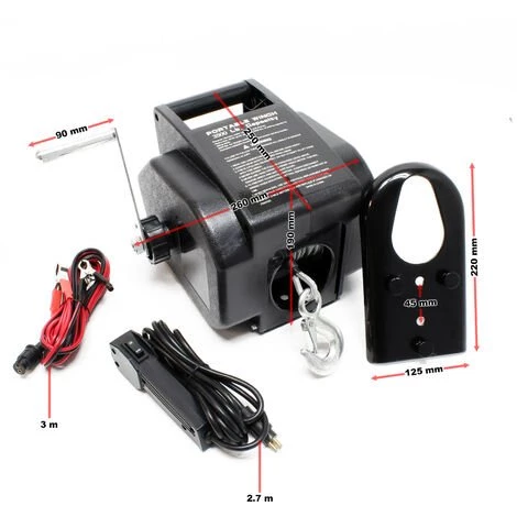 WILTEC Treuil électrique 12 V Traction Jusqu’à 4990 Kg Treuil à Câble Outil Bateau Remorque 2 WILTEC Treuil électrique 12 V Traction Jusqu’à 4990 Kg Treuil à Câble Outil Bateau Remorque – Image 2