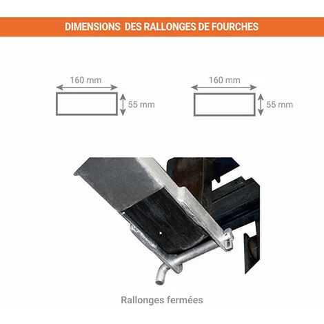 APPAREIL DE LEVAGE - MATISERE Rallonges Fourches Galva Pour Chariot élévateur - Dimensions : 2000x150mm - EXG20/150 2 APPAREIL DE LEVAGE - MATISERE Rallonges Fourches Galva Pour Chariot élévateur - Dimensions : 2000x150mm - EXG20/150 – Image 2