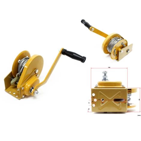 WILTEC Treuil Manuel Avec Frein 540kg - 10 M 1 WILTEC Treuil Manuel Avec Frein 540kg - 10 M
