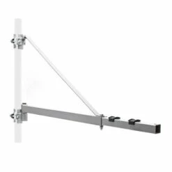 WILTEC Bras Pivotant Levage Palan Support 600g 110cm Treuil Câble Potence Fixation