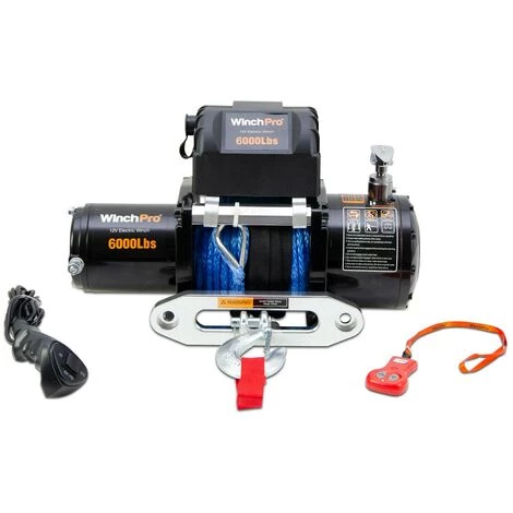 WinchPro - Treuil Électrique 12V 2700kg/6000lbs, 24m De Corde Synthétique En Dyneema, 2 Télécommandes (1 Sans Fil, 1 Câble), Idéal Pour Les Atv, Buggies, Remorques, Quads Et Bateaux 2 WinchPro - Treuil Électrique 12V 2700kg/6000lbs, 24m De Corde Synthétique En Dyneema, 2 Télécommandes (1 Sans Fil, 1 Câble), Idéal Pour Les Atv, Buggies, Remorques, Quads Et Bateaux – Image 2