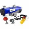 MSW Treuil Palan Électrique Levage À Câble 230V 200 / 400 Kg 950W + Télécommande - Bleu, Argent