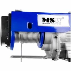 MSW Treuil Palan Électrique Levage À Câble 230V 200 / 400 Kg 950W + Télécommande - Bleu, Argent -Treuil, cric, palan et accessoires Soldes Boutique 13813887 5