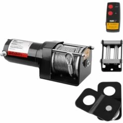 MSW Treuil 4X4 Treuil Motorisé Quad 1590 Kg 1 3Ch 1000 W 4 Tonnes Câble Acier Poulie - Argent