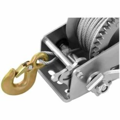 MSW Treuil Manuel Bateau Treuil Anti-Retour 450 - 1200 Kg Cliquet Câble Acier 10 M - Argent -Treuil, cric, palan et accessoires Soldes Boutique 14022435 3