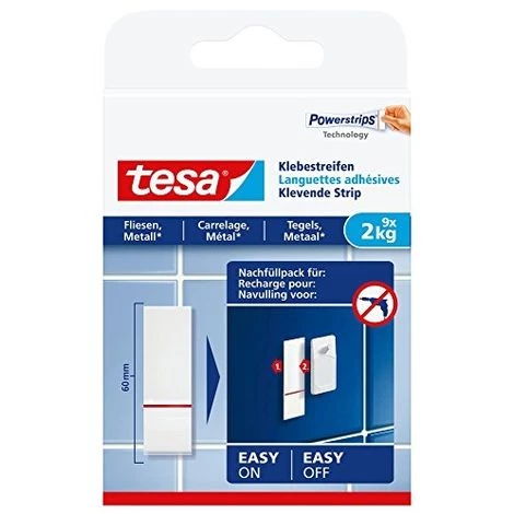 TESA 77760-00-00 LOT DE 9 LANGUETTES ADHÉSIVES POUR CARRELAGE 2 KG 77760-00000-00 1 TESA 77760-00-00 LOT DE 9 LANGUETTES ADHÉSIVES POUR CARRELAGE 2 KG 77760-00000-00