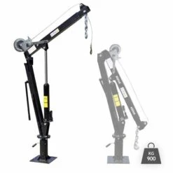 WILTEC Grue De Levage Pick Up Rabattable Charge De 900kg Tête Pivotante à 360° & Treuil Socle Solide