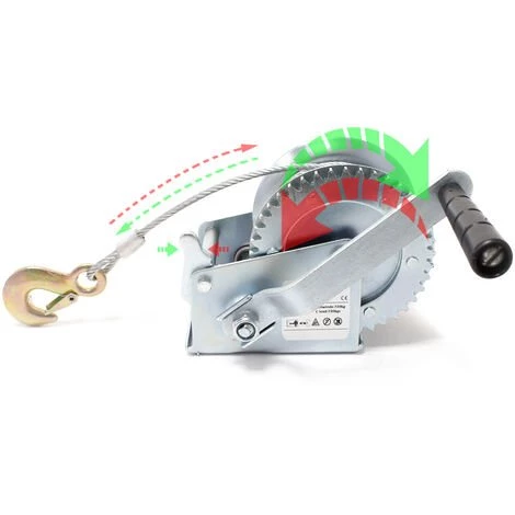 WILTEC Treuil à Câble Manuel De Halage Charge Max. 1100kg 8m Rapport De Transmision 4.1 8:1 Bateau Auto 4 WILTEC Treuil à Câble Manuel De Halage Charge Max. 1100kg 8m Rapport De Transmision 4.1 8:1 Bateau Auto – Image 4