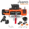 Rhino Winch Treuil électrique RHINO 13500 Lb / 6125 Kg 12v - Corde Dyneema Synthétique Orange Robuste Avec Télécommande Sans Fil - Garantie 2 Ans
