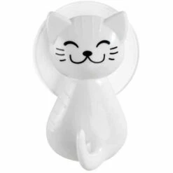 WENKO Crochet à Ventouse Chat Blanc