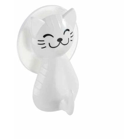WENKO Crochet à Ventouse Chat Blanc 2 WENKO Crochet à Ventouse Chat Blanc – Image 2