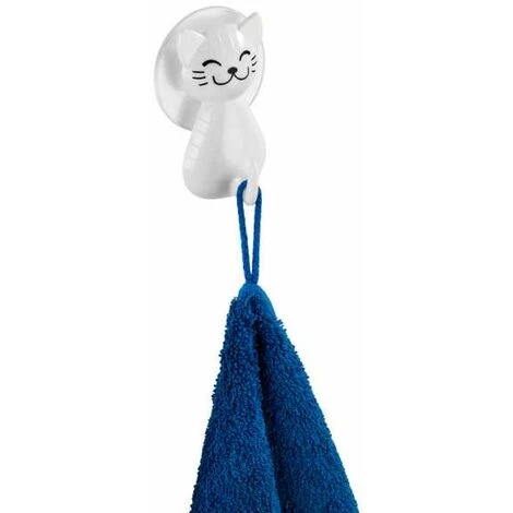 WENKO Crochet à Ventouse Chat Blanc 3 WENKO Crochet à Ventouse Chat Blanc – Image 3