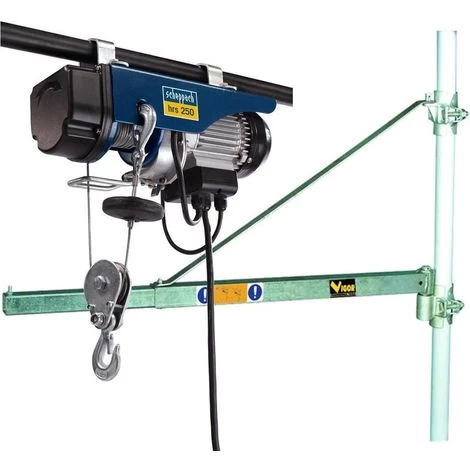 PALAN TREUIL ÉLECTRIQUE 250 KG SCHEPPACH HRS250 + POTENCE PIVOTANTE 110 CM 1 PALAN TREUIL ÉLECTRIQUE 250 KG SCHEPPACH HRS250 + POTENCE PIVOTANTE 110 CM