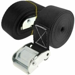 PrimeMatik - Lot De 2 Sangles D'arrimage Avec Boucle De 5m X 50mm 1200Kg, Couleur Noire