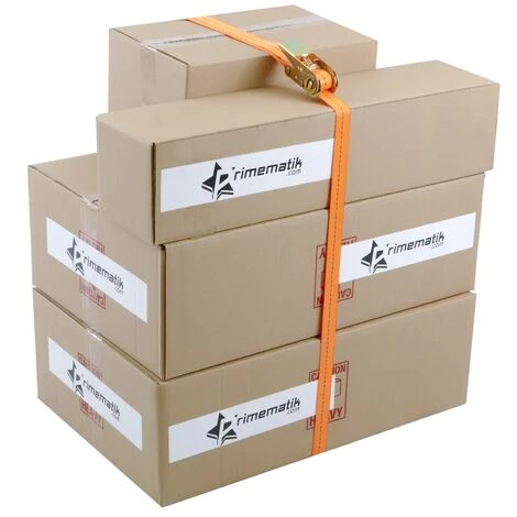 PrimeMatik - Lot De 4 Sangles D'arrimage à Cliquet De 2.5m X 25mm 800Kg, Couleur Orange 3 PrimeMatik - Lot De 4 Sangles D'arrimage à Cliquet De 2.5m X 25mm 800Kg, Couleur Orange – Image 3