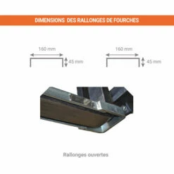 APPAREIL DE LEVAGE - MATISERE Rallonges De Fourches Ouvertes Pour Chariot élévateur - Dimensions : 2000x150mm - EXOG20/150 -Treuil, cric, palan et accessoires Soldes Boutique 20288424 3