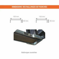 APPAREIL DE LEVAGE - MATISERE Rallonge De Fourches Ouvertes Pour Chariot élévateur - Dimensions : 2200x125mm - EXOG22/125 -Treuil, cric, palan et accessoires Soldes Boutique 20288485 3