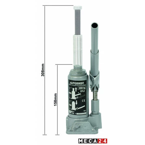 Cric Hydraulique Bouteille 2 Tonnes De 158 à 308 Mm - AUTOBEST 2 Cric Hydraulique Bouteille 2 Tonnes De 158 à 308 Mm - AUTOBEST – Image 2