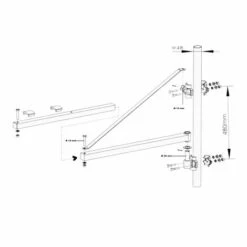 WILTEC Bras Pivotant Levage Palan Support 600g 110cm Treuil Câble Potence Fixation -Treuil, cric, palan et accessoires Soldes Boutique 23016040 3