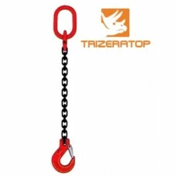 TRIZERATOP Elingue Chaine 1 Brin 10mm CMU 3150kg Crochet à Chape 1 Mètre