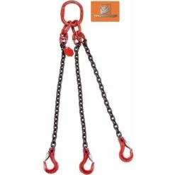TRIZERATOP Elingue Chaine 3 Brins 6mm CMU 2360 Kg Crochet à Chape 1 Mètre