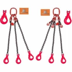 TRIZERATOP Elingue Chaine 3 Brins 8mm CMU 4250kg Crochet Automatique à Chape 2 Mètres