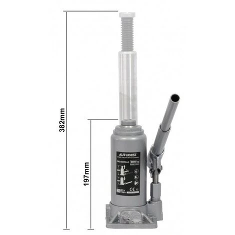 AUTOBEST Cric Bouteille 5T, Levage De 200 A 405Mm 1 AUTOBEST Cric Bouteille 5T, Levage De 200 A 405Mm