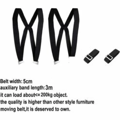 QDRECLOD Sangle Déménagement, Bretelles De Levage, Système De Levage Et De Déplacement De 2 Personnes Avec Coussin, Déplacez, Transportez Et Sécurisez Facilement Des Meubles, Objet Lourd Jusqu'à 200KG - Noir -Treuil, cric, palan et accessoires Soldes Boutique 24213725 4