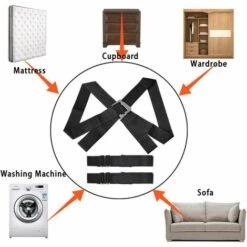 QDRECLOD Sangle Déménagement, Bretelles De Levage, Système De Levage Et De Déplacement De 2 Personnes Avec Coussin, Déplacez, Transportez Et Sécurisez Facilement Des Meubles, Objet Lourd Jusqu'à 200KG - Noir -Treuil, cric, palan et accessoires Soldes Boutique 24213725 5