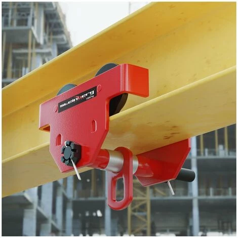 STEINBERG Chariot Porte-Palan Direction Par Poussée CMU 1000kg Largeur Variable 80-200 Mm - Rouge éclatant 4 STEINBERG Chariot Porte-Palan Direction Par Poussée CMU 1000kg Largeur Variable 80-200 Mm - Rouge éclatant – Image 4