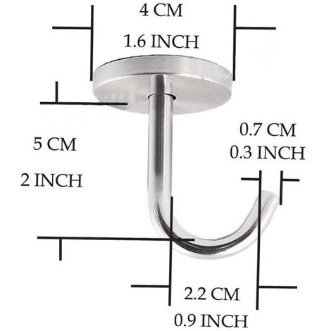 DEVENIRRICHE Crochets De Plafond à Vis En Acier Inoxydable, Cintre (2 Pouces, Paquet De 4) 2 DEVENIRRICHE Crochets De Plafond à Vis En Acier Inoxydable, Cintre (2 Pouces, Paquet De 4) – Image 2