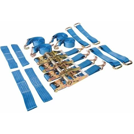 Silverline 911664 Kit Sangles D'arrimage Pour Jante En Alliage Et En Acier, 16 Pcs - 3 M X 50 Mm - Testé 2 000 Kg, Rupture 4 000 Kg 1 Silverline 911664 Kit Sangles D'arrimage Pour Jante En Alliage Et En Acier, 16 Pcs - 3 M X 50 Mm - Testé 2 000 Kg, Rupture 4 000 Kg