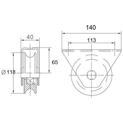 ESTEBRO Roue Gorge U Sur Roulement Pour Portail 20mm En Applique - Ø120mm - Acier 2 ESTEBRO Roue Gorge U Sur Roulement Pour Portail 20mm En Applique - Ø120mm - Acier – Image 2