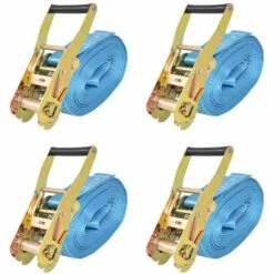 TRUE DEAL Sangle D’arrimage à Cliquet 4 Pcs 4 Tonnes 8 M X 50 Mm Bleu