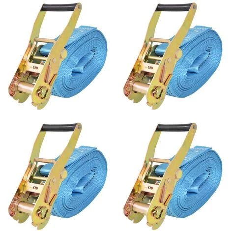 TRUE DEAL Sangle D’arrimage à Cliquet 4 Pcs 4 Tonnes 8 M X 50 Mm Bleu 1 TRUE DEAL Sangle D’arrimage à Cliquet 4 Pcs 4 Tonnes 8 M X 50 Mm Bleu