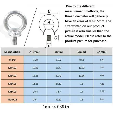 LANGRAY M6X11 304 En Acier Inoxydable Filetage Male Anneau De Levage à Oeil Boulon à Oeil Boulon à Oeil Vis Machines épaule 10 PCS 2 LANGRAY M6X11 304 En Acier Inoxydable Filetage Male Anneau De Levage à Oeil Boulon à Oeil Boulon à Oeil Vis Machines épaule 10 PCS – Image 2
