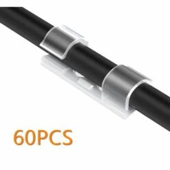 LANGRAY 60 Pièces De Serre-cables, Support De Cable Avec Base Adhésive, Jeu De Serre-cables Pour Bureau, Cordon D'alimentation, Transparent