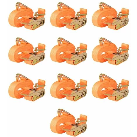 ASUPERMALL Sangle D’arrimage 10 Pcs 0,4 Tonne 6 M X 25 Mm Orange 1 ASUPERMALL Sangle D’arrimage 10 Pcs 0,4 Tonne 6 M X 25 Mm Orange