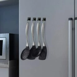 BETTERLIFE 4 Pièces, Crochet à Serviette Auto-adhésif, Noir, Crochet De Peignoir, Crochet Mural, Acier Inoxydable, Salle De Bain Et Cuisine, Porte-serviettes, Porte-manteau, Pas De Perçage -Treuil, cric, palan et accessoires Soldes Boutique 26496878 5