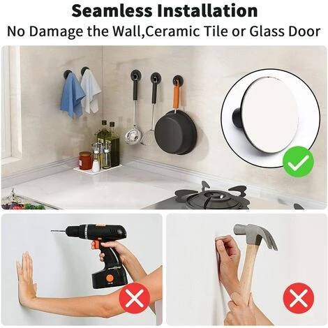 BETTERLIFE Crochet Porte-serviettes 4 Pièces Le Crochet Mural Porte-serviettes Est En Acier Inoxydable, Le Maximum Est De 8 Kg, Pas De Perçage, Antirouille, Idéal Pour La Salle De Bain, Les Toilettes Et La Cuisine 3 BETTERLIFE Crochet Porte-serviettes 4 Pièces Le Crochet Mural Porte-serviettes Est En Acier Inoxydable, Le Maximum Est De 8 Kg, Pas De Perçage, Antirouille, Idéal Pour La Salle De Bain, Les Toilettes Et La Cuisine – Image 3