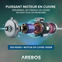 AREBOS Treuil Palan électrique | 200/400 Kg | 1000W | Treuil Palan à Chaine à Levier | Treuil Palan à Ascenseur Levage Pour Avec Télécommande, Pour Chariot Élévateur, Entrepôts, Chantiers - Rouge 7 AREBOS Treuil Palan électrique | 200/400 Kg | 1000W | Treuil Palan à Chaine à Levier | Treuil Palan à Ascenseur Levage Pour Avec Télécommande, Pour Chariot Élévateur, Entrepôts, Chantiers - Rouge -Treuil, cric, palan et accessoires Soldes Boutique 26784345 3