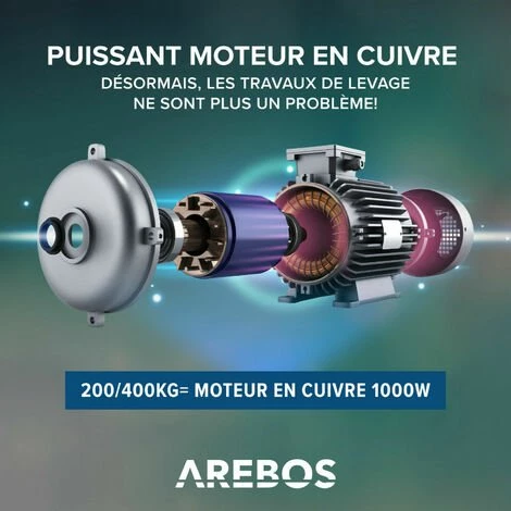 AREBOS Treuil Palan électrique | 200/400 Kg | 1000W | Treuil Palan à Chaine à Levier | Treuil Palan à Ascenseur Levage Pour Avec Télécommande, Pour Chariot Élévateur, Entrepôts, Chantiers - Rouge 3 AREBOS Treuil Palan électrique | 200/400 Kg | 1000W | Treuil Palan à Chaine à Levier | Treuil Palan à Ascenseur Levage Pour Avec Télécommande, Pour Chariot Élévateur, Entrepôts, Chantiers - Rouge – Image 3