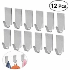 BETTERLIFE Crochet Mural 12 Serviettes Auto-adhésifs Muraux Porte-serviettes En Acier Inoxydable Crochets Muraux De Salle De Bain De Cuisine