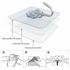 BETTERLIFE Crochets 32pace, Crochet Porte-serviettes Autocollant, Maximum 8 Kg, Crochet Adhésif Transparent Non Perforé, Crochet Cuisine Salle De Bain -Treuil, cric, palan et accessoires Soldes Boutique 27228465 4