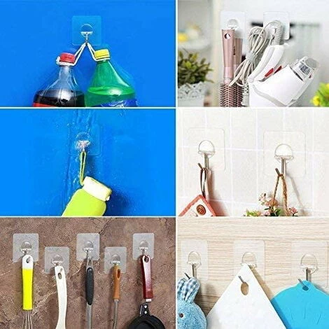 BETTERLIFE Crochet En Viscose, Pas De Perçage, Velcro Transparent, Crochet De Cuisine, Crochet à Vêtements, Crochet En Plastique, étanche, Détachable - Convient à La Cuisine, à La Salle De Bain (maximum 5 Kg, 6 Pièces) 5 BETTERLIFE Crochet En Viscose, Pas De Perçage, Velcro Transparent, Crochet De Cuisine, Crochet à Vêtements, Crochet En Plastique, étanche, Détachable - Convient à La Cuisine, à La Salle De Bain (maximum 5 Kg, 6 Pièces) – Image 5