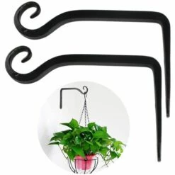 DEVENIRRICHE Porte-plante Porte-fleur Suspendu Crochet Mural En Fer Crochet De Support Mural Suspendu Pour Planteurs Suspendus Nichoirs Lanterne Carillons éoliens Appliques Murales, Style 1