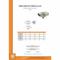 VIS EXPRESS SERRE CABLE PLAT SIMPLE INOX A4 DIAMETRE 5 | Conditionnement: 5 Pieces -Treuil, cric, palan et accessoires Soldes Boutique 28033878 3