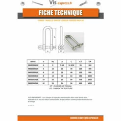 VIS EXPRESS MANILLE DROITE LONGUE FORGEE INOX A4 DIAMETRE 6 | Conditionnement: Unitaire -Treuil, cric, palan et accessoires Soldes Boutique 28034167 3