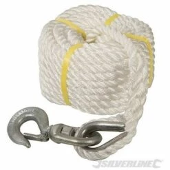 SILVERLINE Corde à Poulie Manuelle Avec Crochet, 20 M X 18 Mm, 20 M X 18 Mm